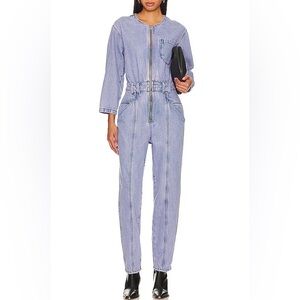 NWT Revolve ÉTICA Denim Fatima Jumpsuit in Violet Blue. Size XS